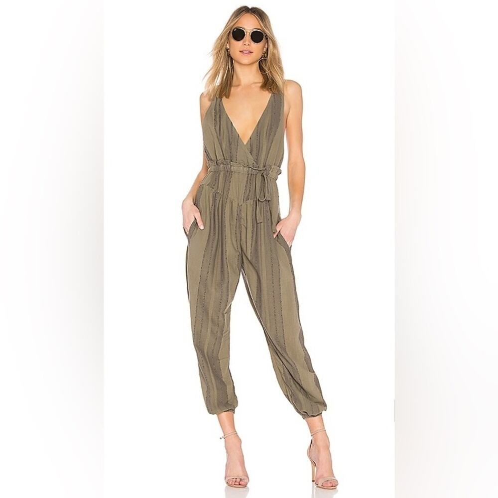 Free People All Natural Jumpsuit Olive with Pockets‎ Small